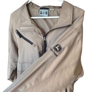 JOHN DEERE by DESTINATIONS Windbreaker Men's Medium Tan Brown Full Zip Pockets